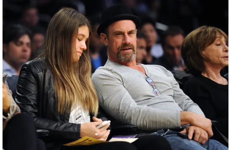 Television actor Christopher Meloni (right) during the game between the New Orleans Pelicans and Los Angeles Lakers during the second quarter at Staples Center.