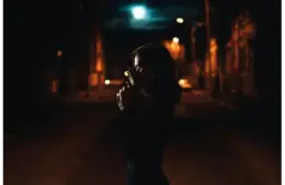A woman about to commit a crime