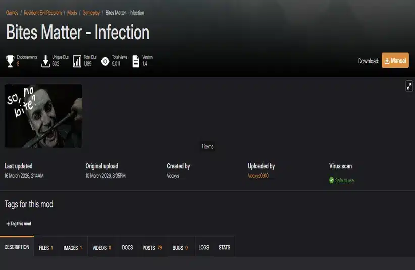 Bite Matter mod on the Nexus Mods website