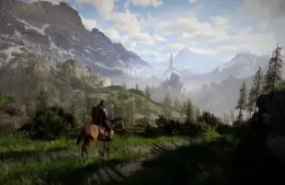 Kliff overlooking the expansive map of Pywel in Crimson Desert