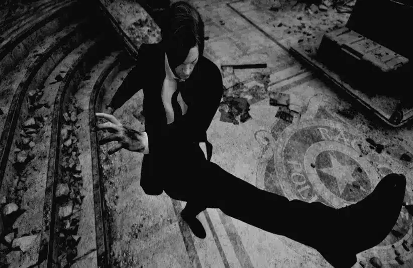 Resident Evil Requiem Leon wearing film noir costume and kicking in new photo mode update