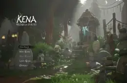 The main menu of Kena: Bridge of Spirits