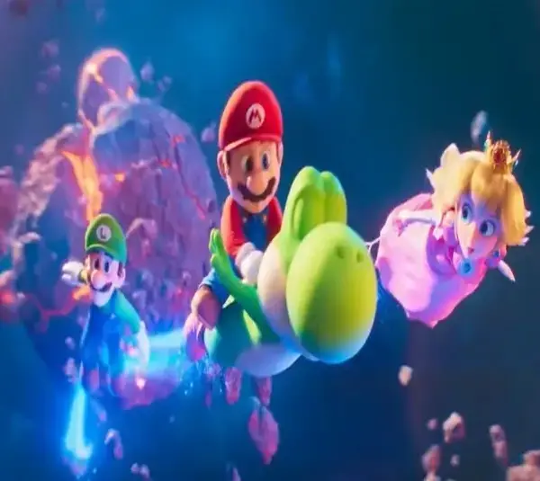 Mario, Luigi, Peach, and Yoshi in The Super Mario Galaxy Movie