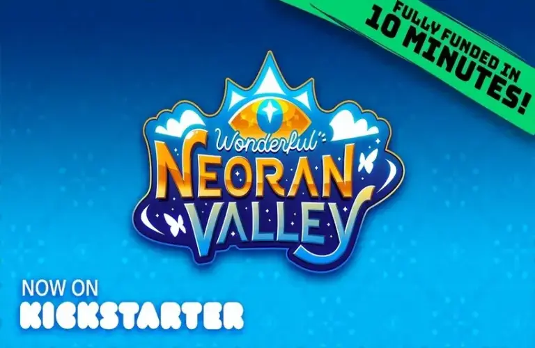 Advertisement Logo for new kickstarter video game Wonderful Neoran Valley