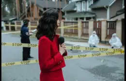 Photo of a reporter at the scene of a crime, similar to the Hawaii crime attack