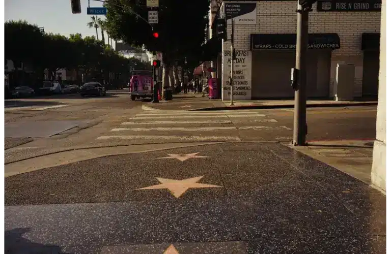 In today's daily Drop, we have a photo of Hollywood Boulevard with stars on the sidewalk