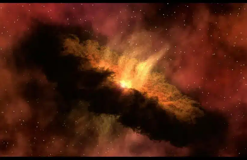 In daily devotion, a picture of the cosmos is shown.