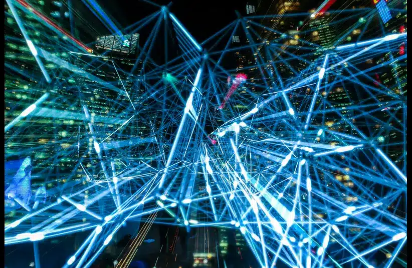 Blue Bright Lights, Symbolic of Internet