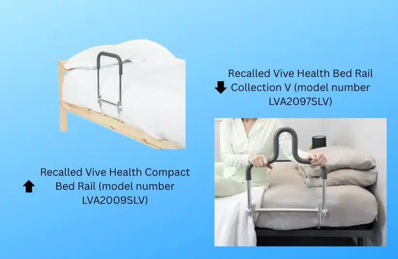 Image of recalled Vive adult bed rails