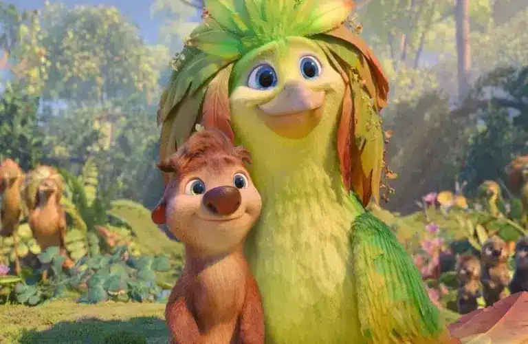 Image of screenshot from the Netflix movie "Swapped" starring Michael B Jordan (left) and Juno Temple (right)