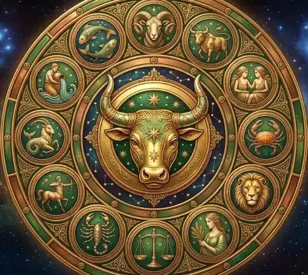 Bronze Taurus Zodiac Wheel