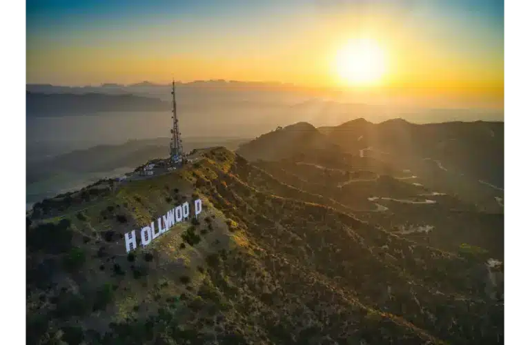 In today's daily Drop, there's a beautiful scene of the Hollywood sign with a sunset in the background