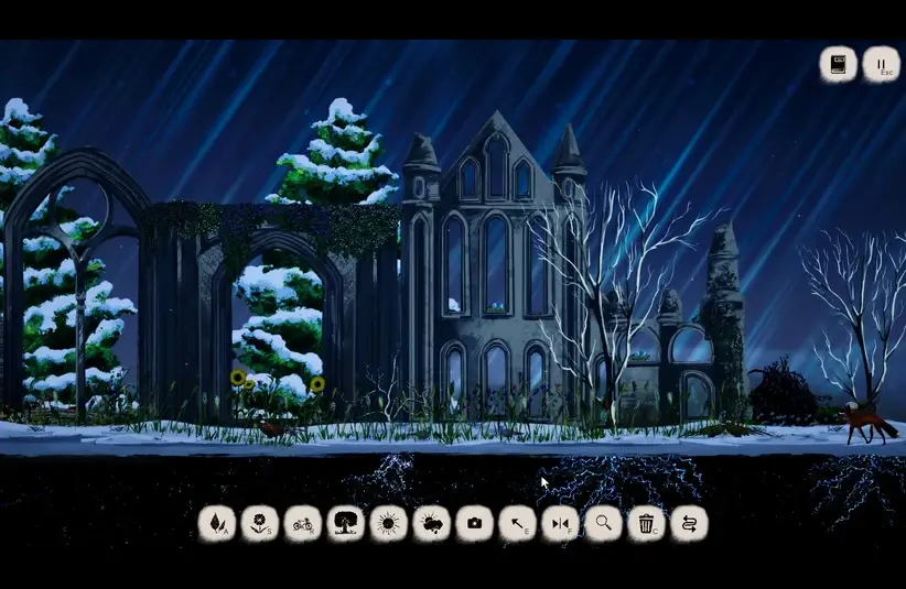 Screenshot from Treeplanter showing winter