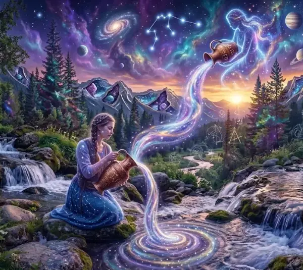Celestial Aquarius Zodiac Sign