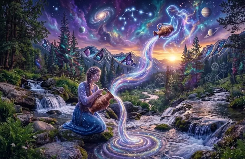 Celestial Aquarius Zodiac Sign