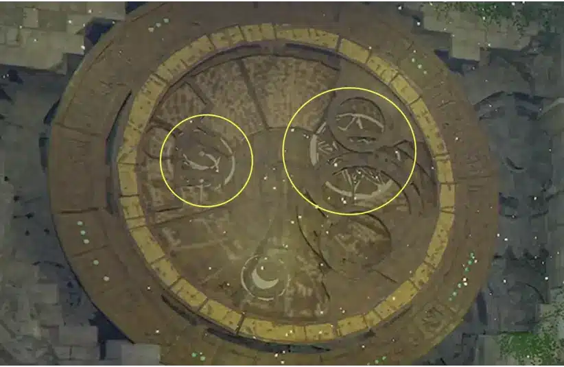 Trembling Woods Ruin Puzzle in Crimson Desert for the Right Winch moves the ring surrounding the stationary piece