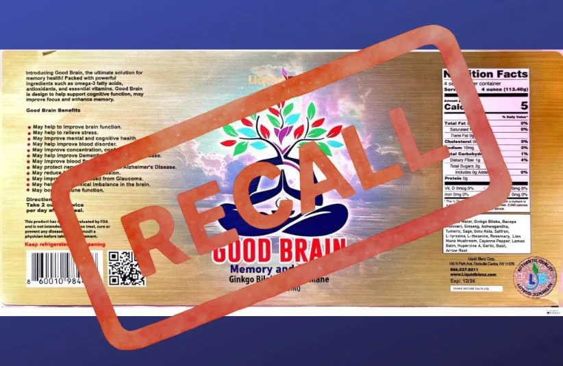 Image of label for Good Brain Tonic with Recall stamped over it