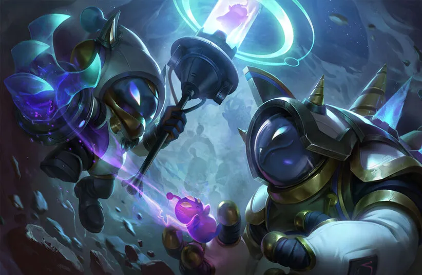 Meeple Rammus and Veigar in Teamfight Tactics Set 17
