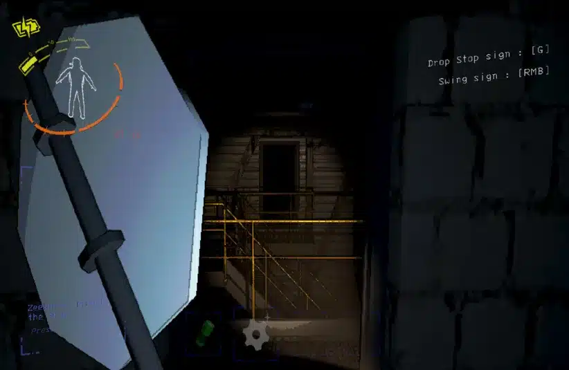 Zeekers holding a stop sign as a weapon and using proximity chat in Lethal Company 