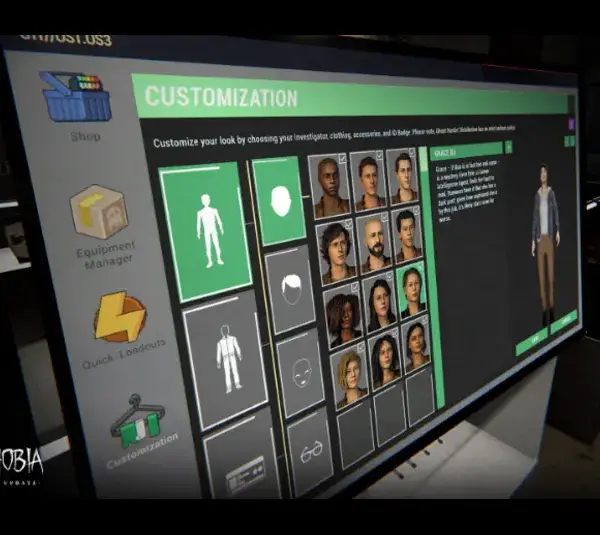 Image of Character creation from Phasmophobia