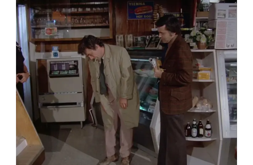 Peter Falk and Walter Koenig in an episode of "Columbo." Courtesy of Universal