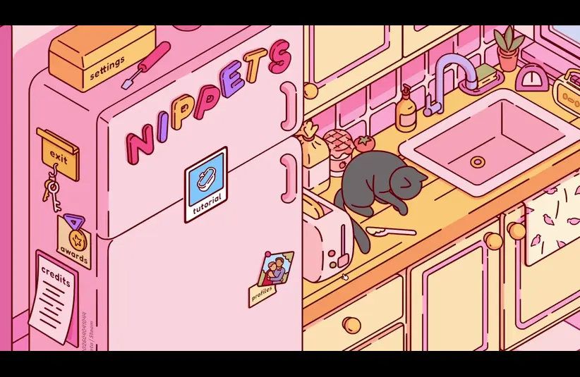 Screenshot of title screen from hidden objects game, Nippets