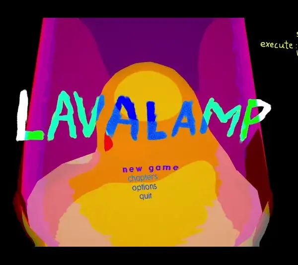 Title screen for LAVALAMP video game