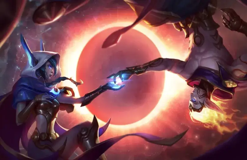 The Cosmic Dusk skin for Xayah used as the concept for Teamfight Tactics