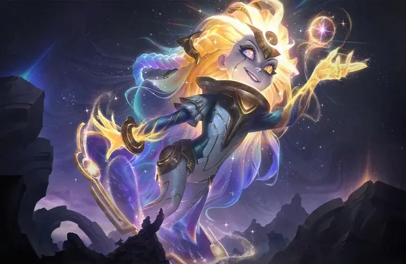 Zoe's Prestige Eternal Aspect Skin used as a template for Arbiter Zoe in Teamfight Tactics