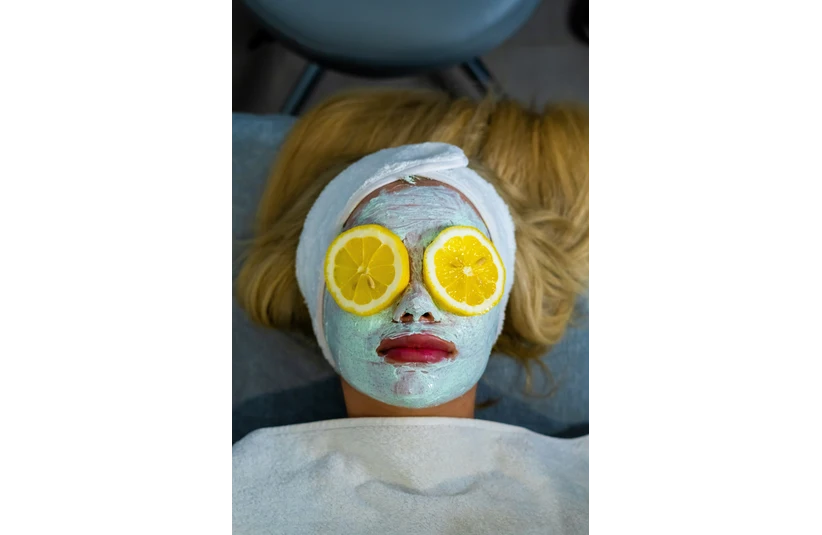 A woman enjoying a face mask