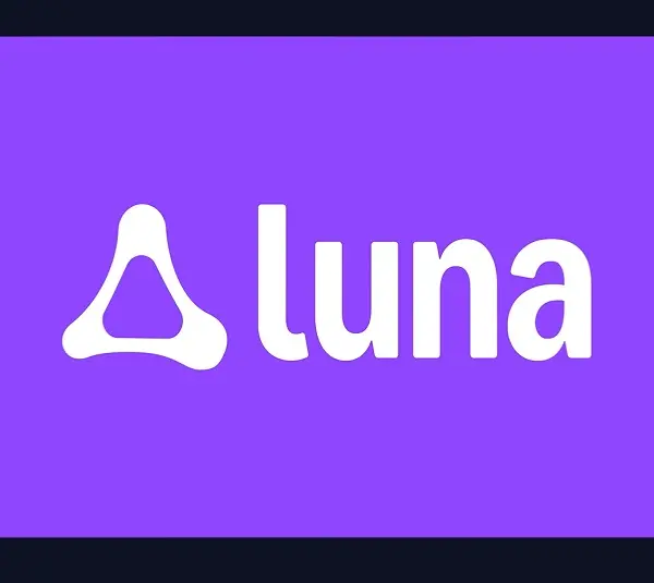 Amazon Luna logo white text on a purple background