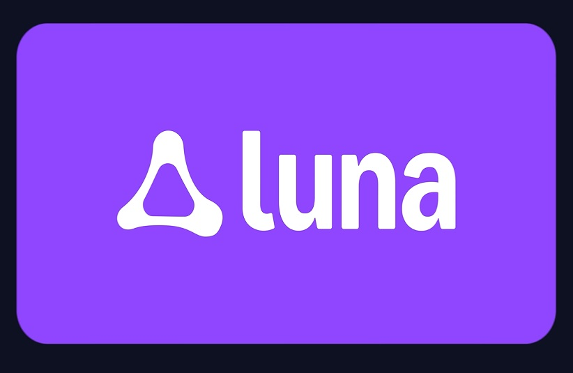 Amazon Luna logo white text on a purple background