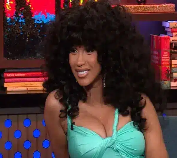 Image of Cardi B screenshot from "Watch What Happens Live With Andy Cohen"