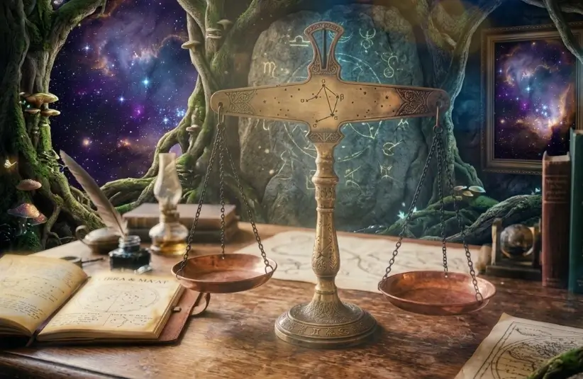 Universal Scales Depicting Libra Celestial Sign