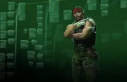 A muscular man in tactical gear stands confidently against a green background filled with complex, flowchart-like diagrams, conveying a strategic theme. Animgraph 2 Beta