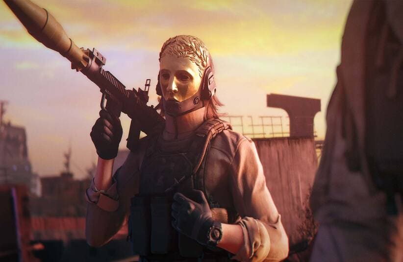 a character with a rifle-styled gun in 007 First Light