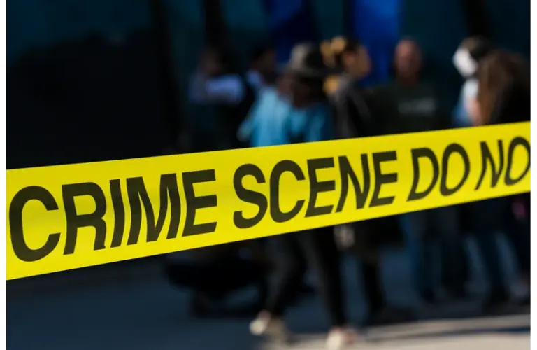 Photo of crime scene tape, Khloe Ishway