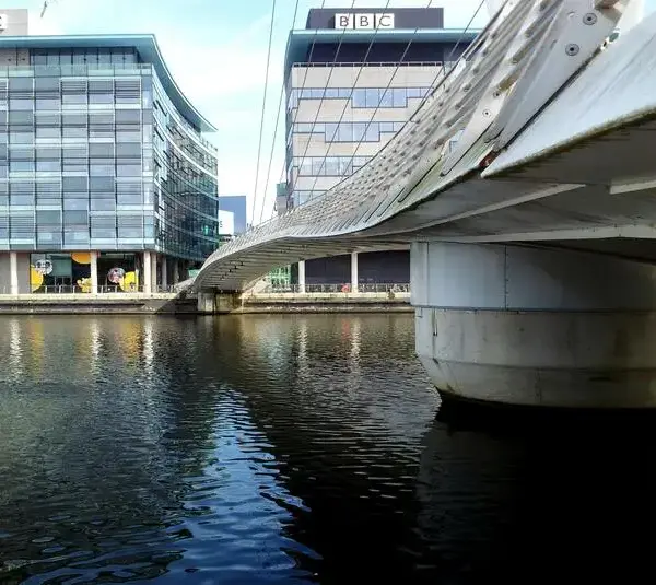 BBC buildings at Salford Quays in Greater Manchester, England.