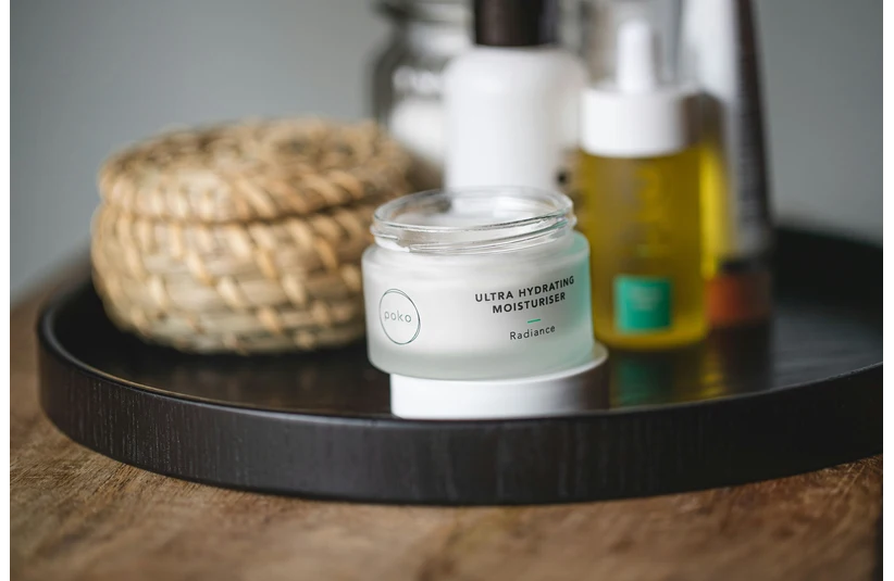A display with luxurious facial moisturizer