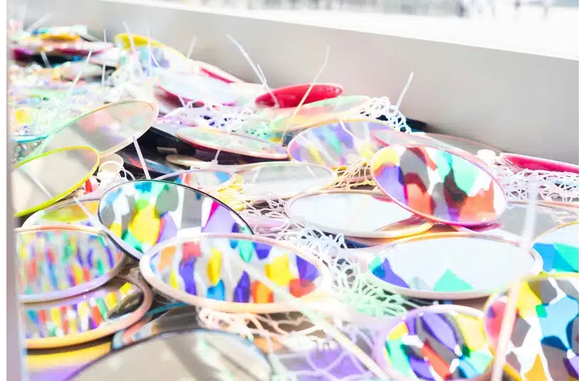 An assortment of DIY Easter egg sun catchers