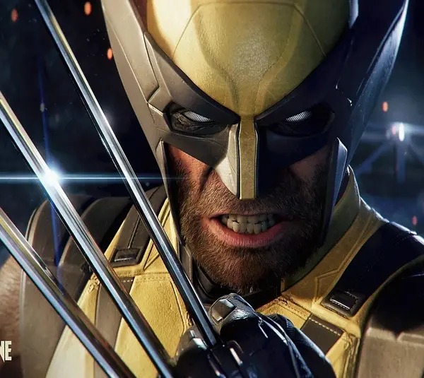 Wolverine in his iconic yellow suit with claws out.