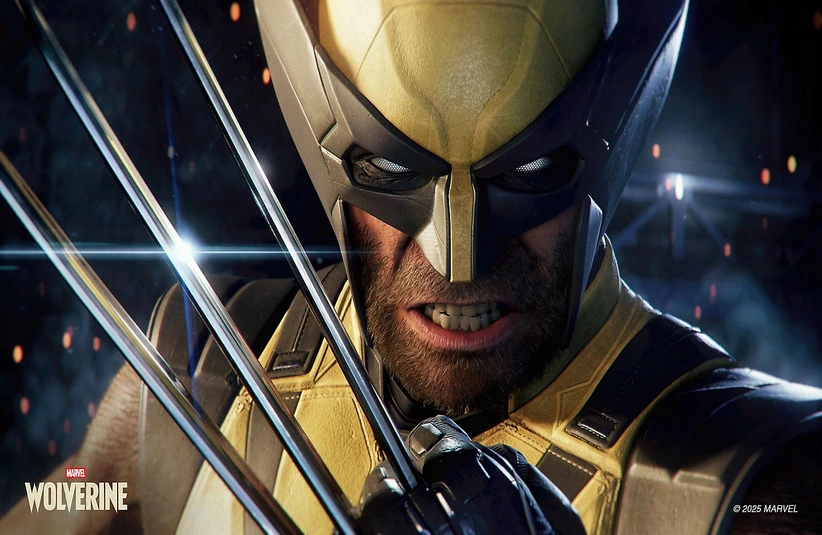 Wolverine in his iconic yellow suit with claws out.