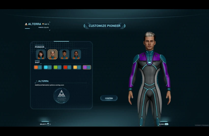 Image of the Customization screen from Subnautic 2