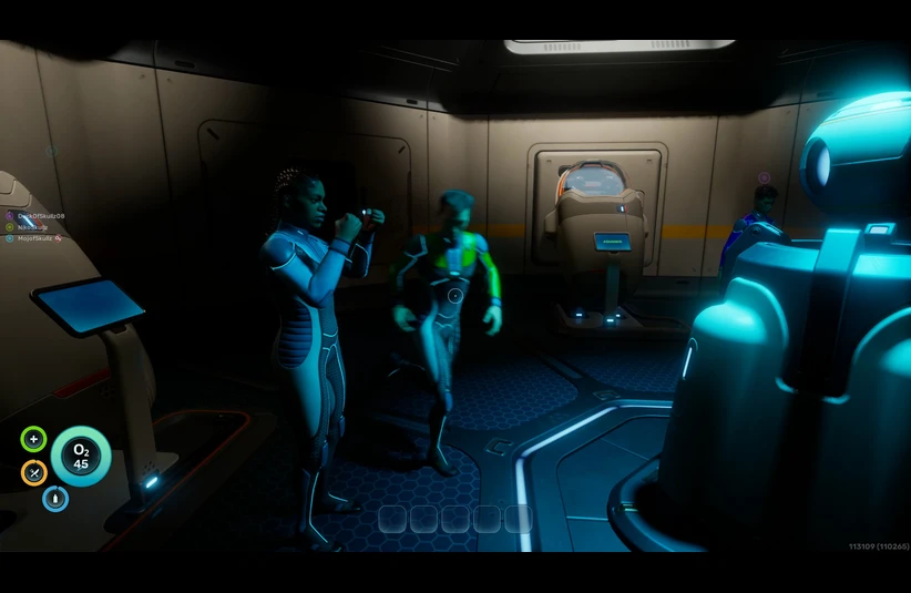 Image of gameplay during co op in Subnautica 2
