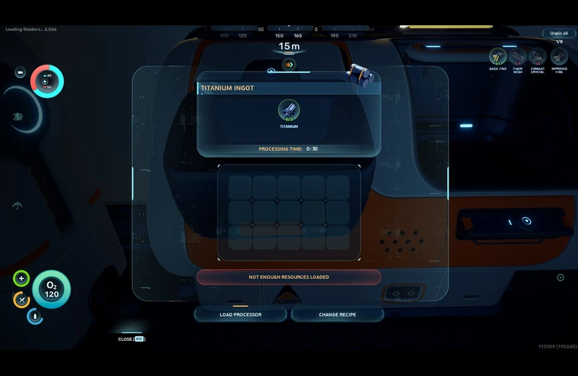 Image from Subnautica 2 of the Processor main screen