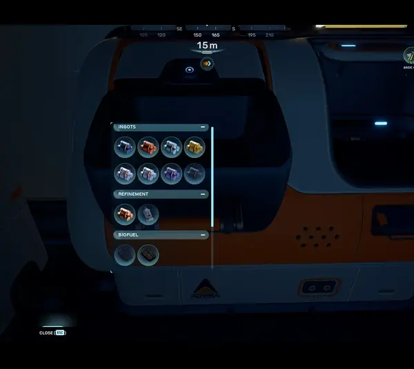 Image from Subnautica 2 of the Recipe choice screen from the Processor