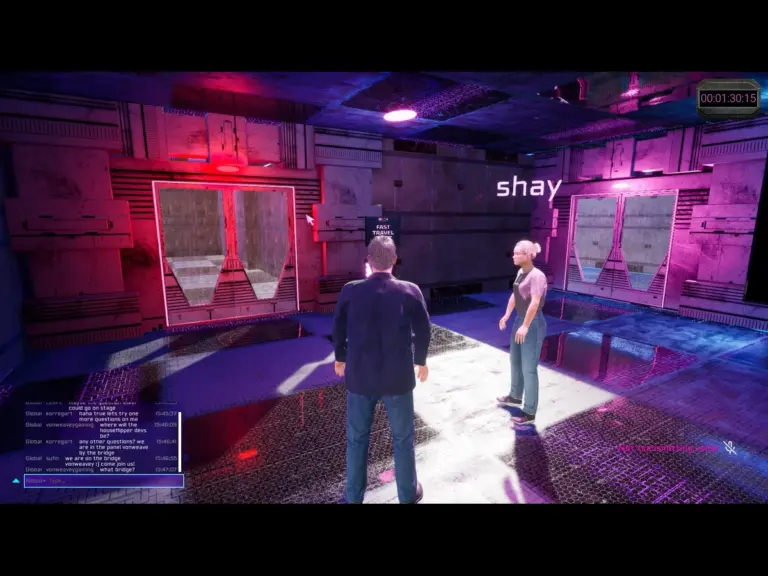 Image of Shay and I checking out the Alienware Maze in Endix