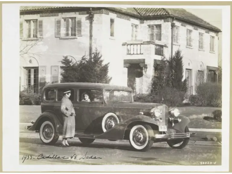 Black & White photo of Cadillac 1933 Series 355-C Five-Passenger Sedan V-8 