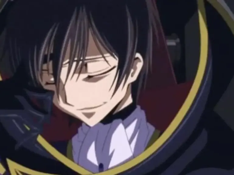 Lelouch sitting in his machine, reflecting on his genius.
