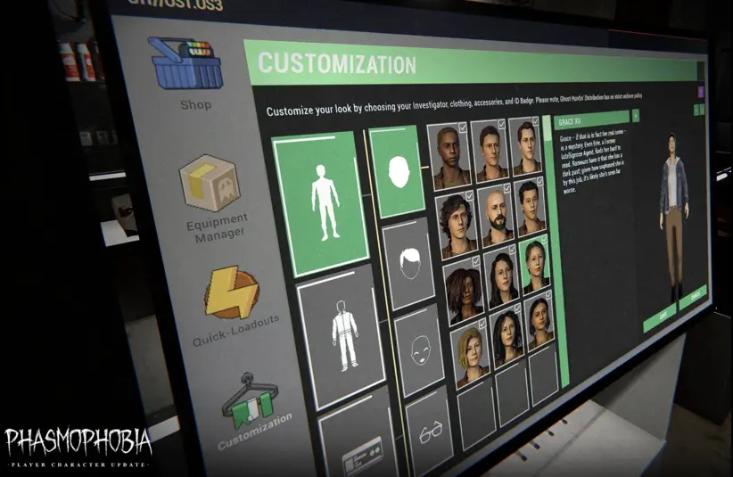Phasmophobia's new update will allow players to customize their characters, introduce new animations, and movements; outfits and hairstyles will be available